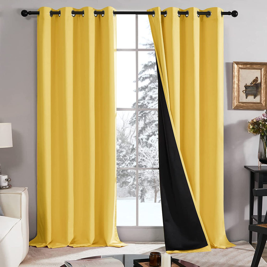 Deconovo 100% Blickdichter Vorhang mit Ösen Dekorativ Gardinen Fenster – Deconovo DE