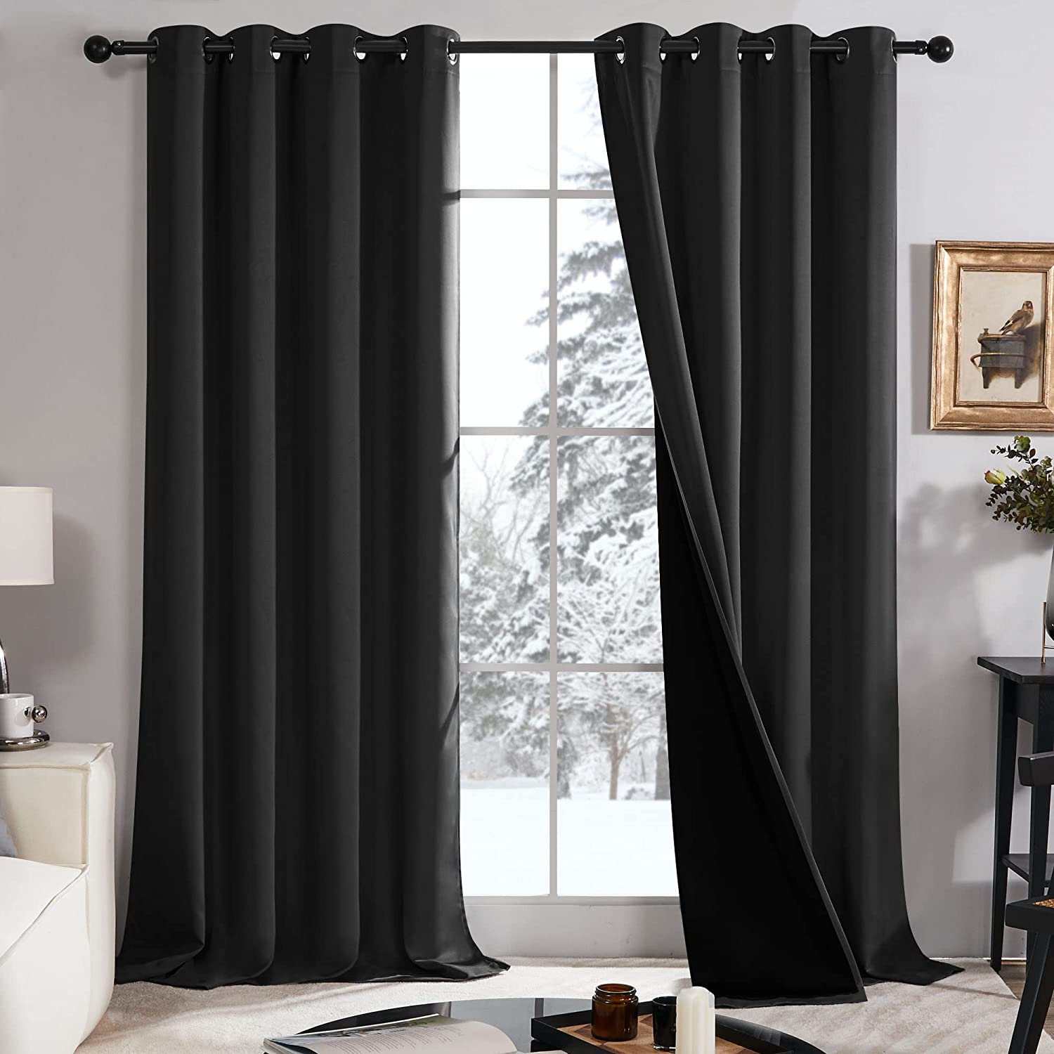 Deconovo 100% Blickdichter Vorhang mit Ösen Dekorativ Gardinen Fenster – Deconovo DE